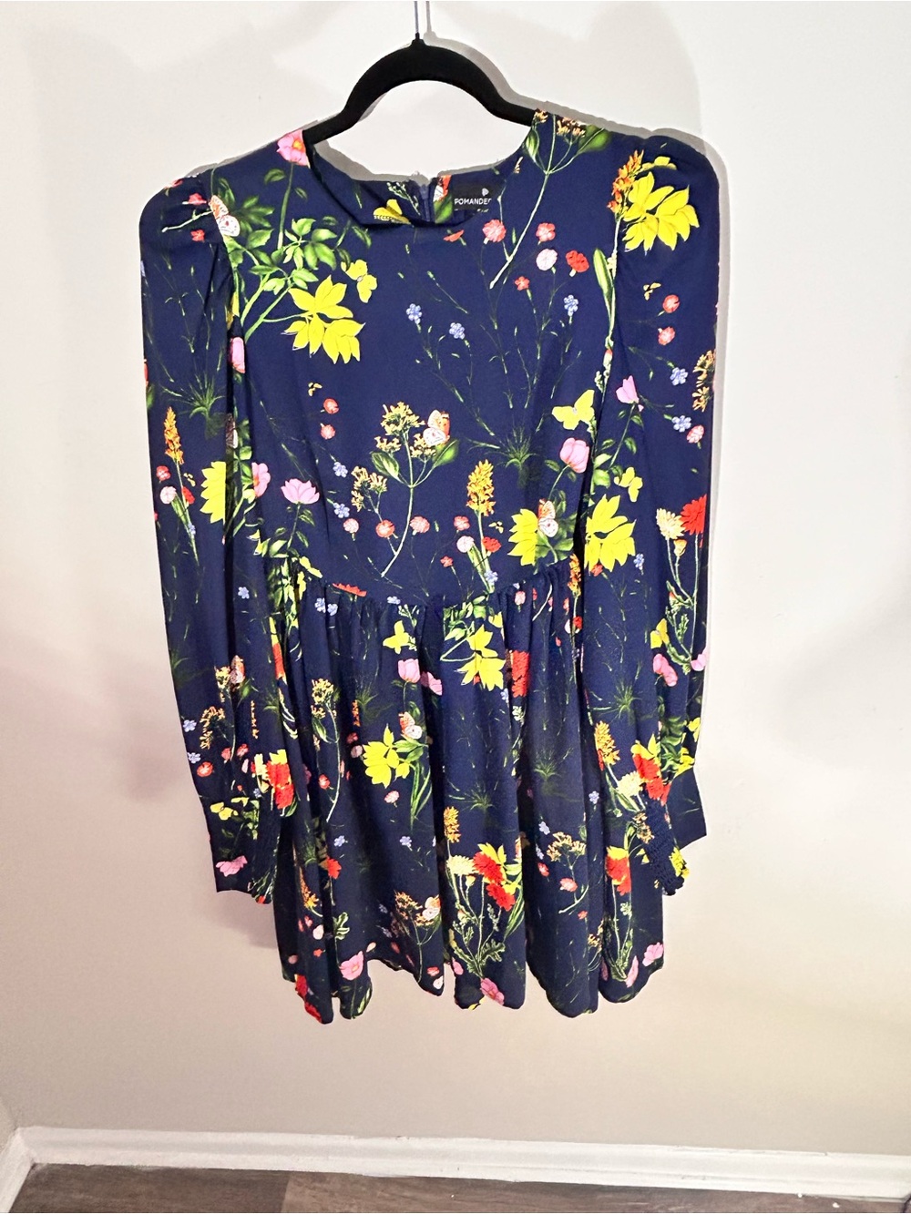 Pomander Place Navy Floral Long-Sleeve Dress